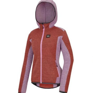 Picture Organic Women’s Two-Tone Hooded Knit fleece Sweater Jacket - Pink & Rust